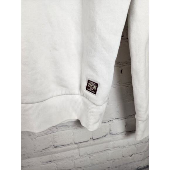 Superdry Vintage Sweatshirt Sz S Mens White Green Long Sleeve Pullover Crew Neck - Picture 2 of 7